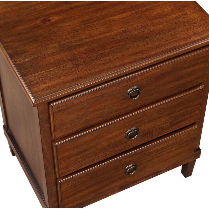 Comfort Pointe Cambridge Brown 3-Drawer Nightstand