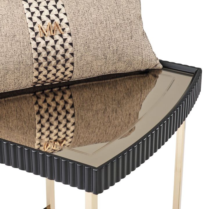 Michael Amini Lisbon Side Table - Silken Matte Black