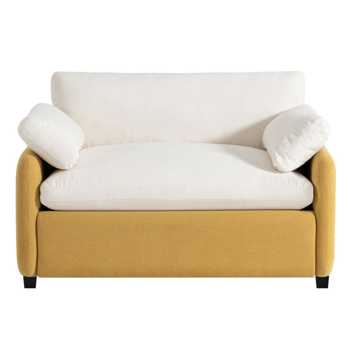 50*43" Oversized Chenille Single Sofa Chair,Wide and Deep Seat Accent Chair,Modern Upholstered Comfy Armchair,Color Blocking Couch Lounge with Pillows for Living Room,Apartment,Bedroom,3 Colors