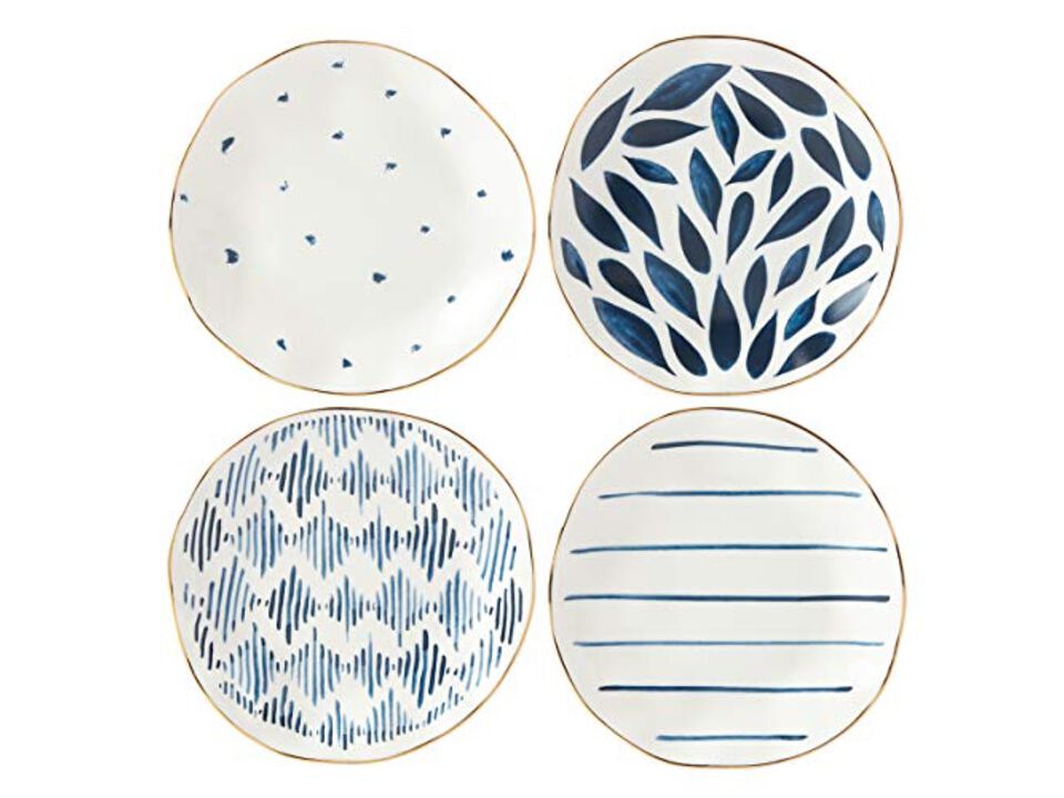Lenox Blue Bay 4-Piece Tidbit Plate Set, 2.10 LB