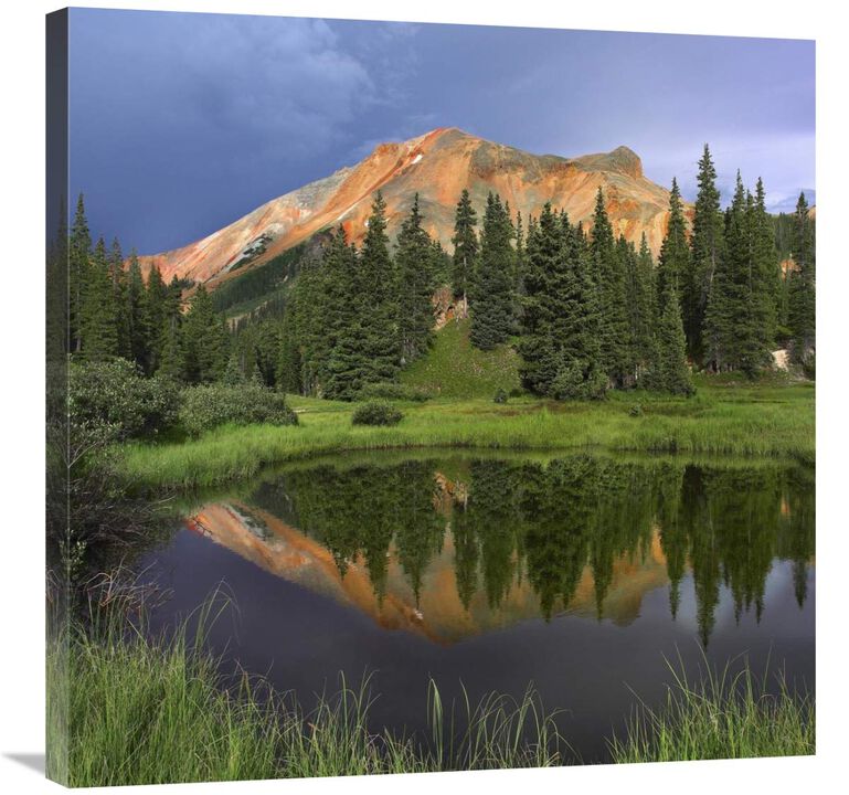 Red Mountain reflected in pond, San Juan Mountains, Colorado-Canvas Art-30x30