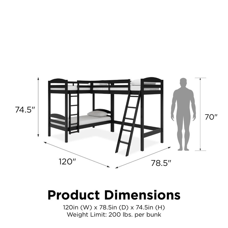 Giselle Triple Wood Bunk Bed