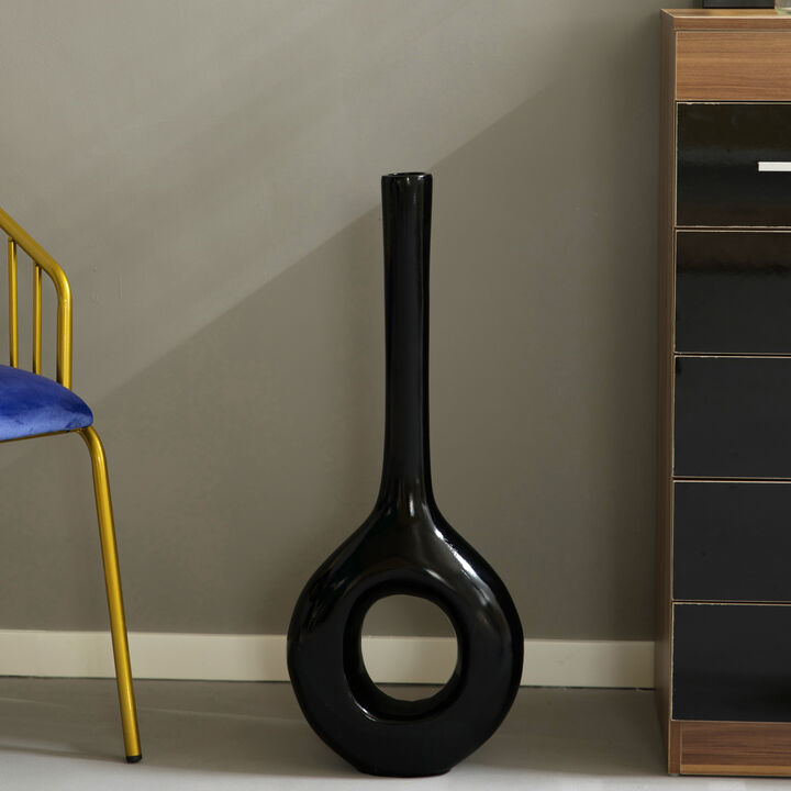 Tall Narrow Vase, Modern Floor Vase, Decorative Gift, Black Vase for Interior Design, 28 Inch Vase for Wedding Dinner Table Party Living Room Office Bedroom