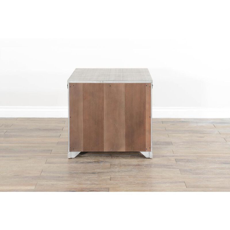 Sunny Designs Traditional Mahogany Wood End Table in Alpine Gray