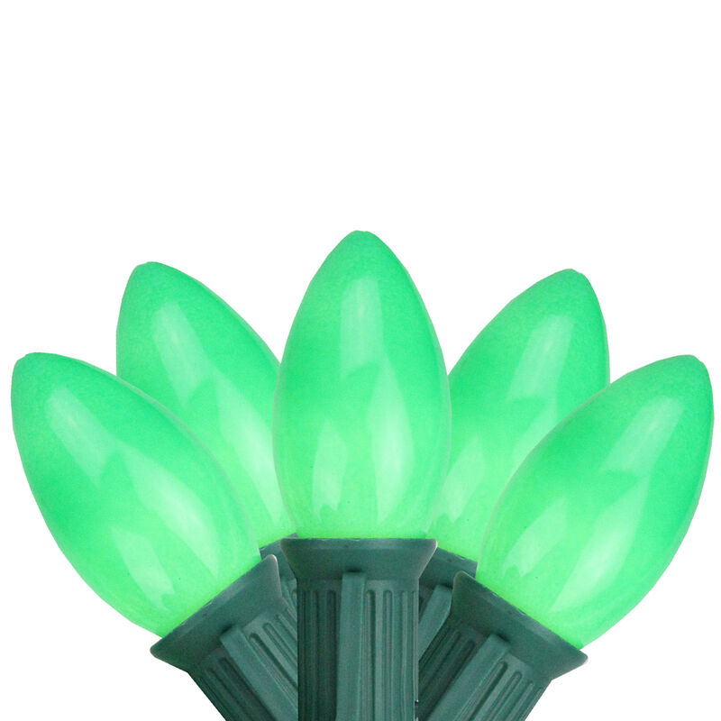 25-Count Opaque Green C9 Light Set - 24ft Green Wire