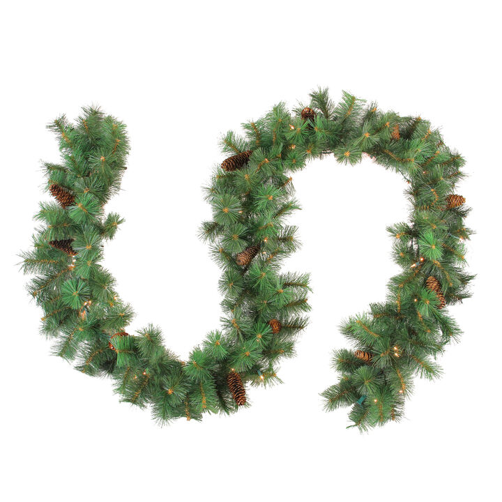 9' x 12" Pre-Lit Royal Oregon Pine Artificial Christmas Garland  Clear Lights