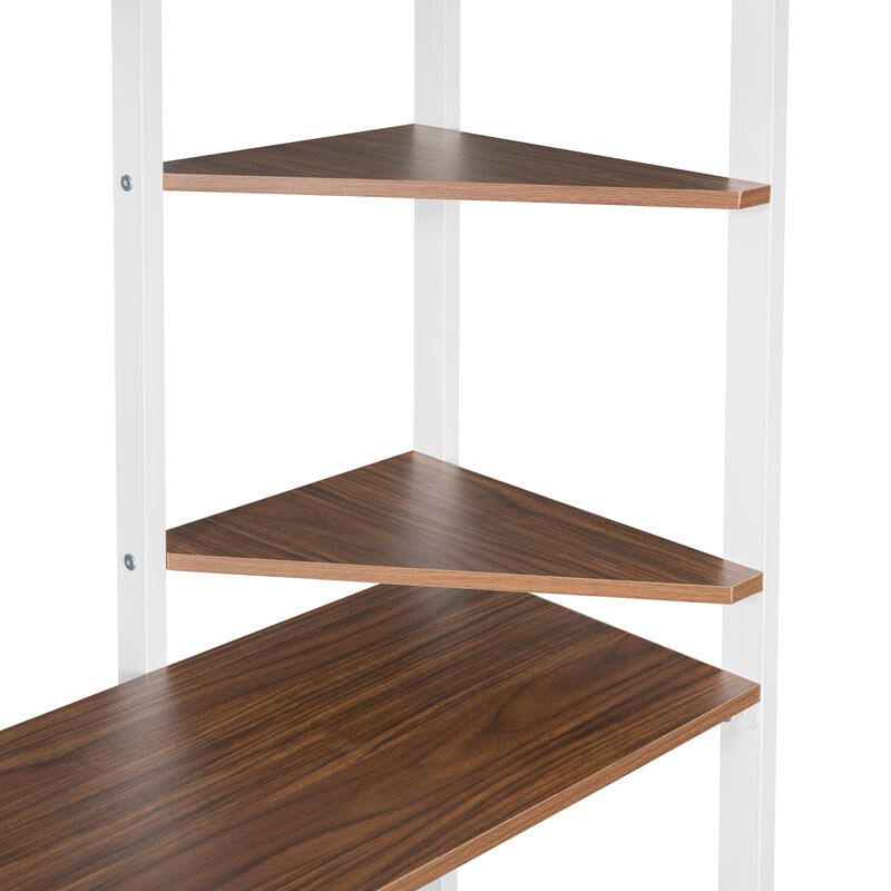 Merax Loft Bed Frame with 2 Built-in Ladders