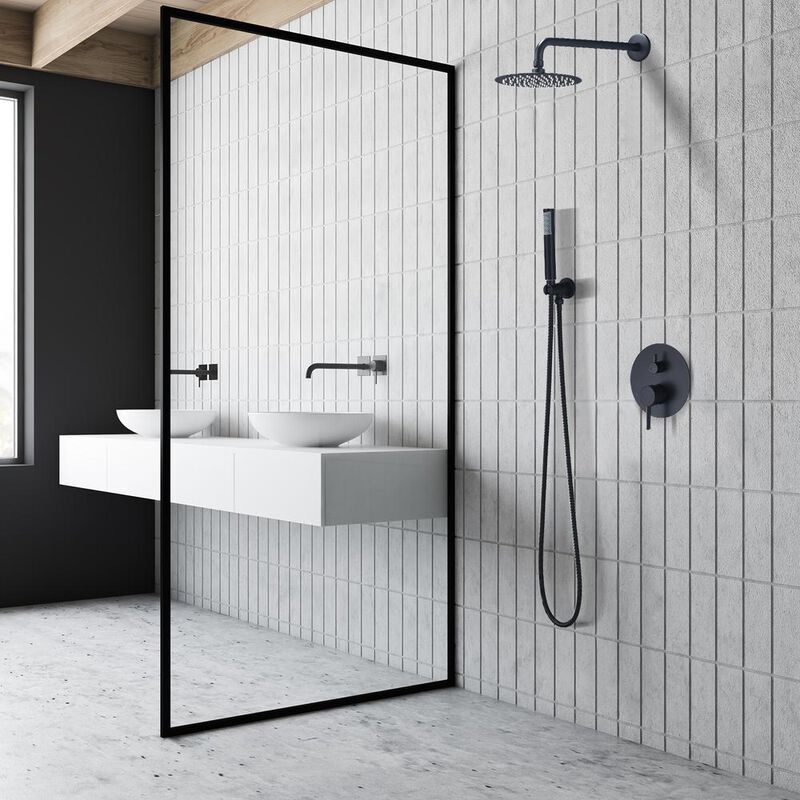 Altair Complete Shower System in Matte Black with Rough-In Valve