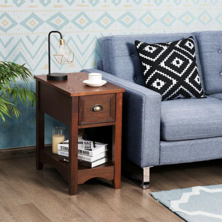 Hivvago Contemporary Chair Side End Table Compact Table with Drawer Nightstand