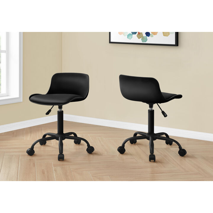 Monarch Specialties I 7464 Office Chair, Adjustable Height, Swivel, Ergonomic, Computer Desk, Work, Juvenile, Metal, Pu Leather Look, Black, Contemporary, Modern