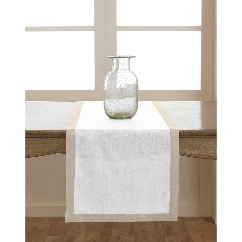 Solino Home 100% Pure Linen Table Runner 14 x 60 Inch | Classic