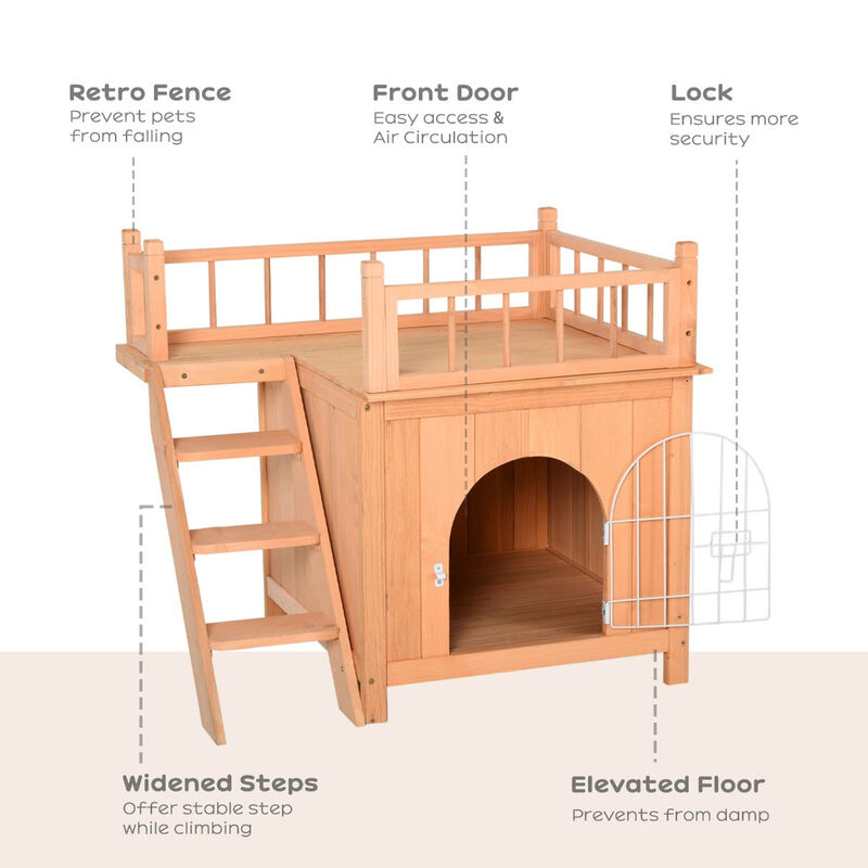 Feline Treehouse: 2-Story Outdoor Cat Sanctuary with Balcony