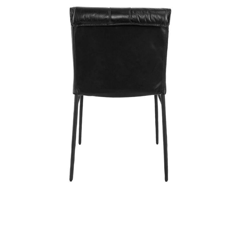 Mayer Jet Black Leather Dining Chair