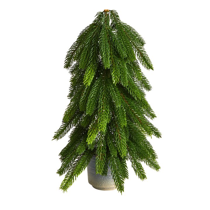 Hivvago 17 Inches Christmas Pine Artificial Tree in Decorative Planter