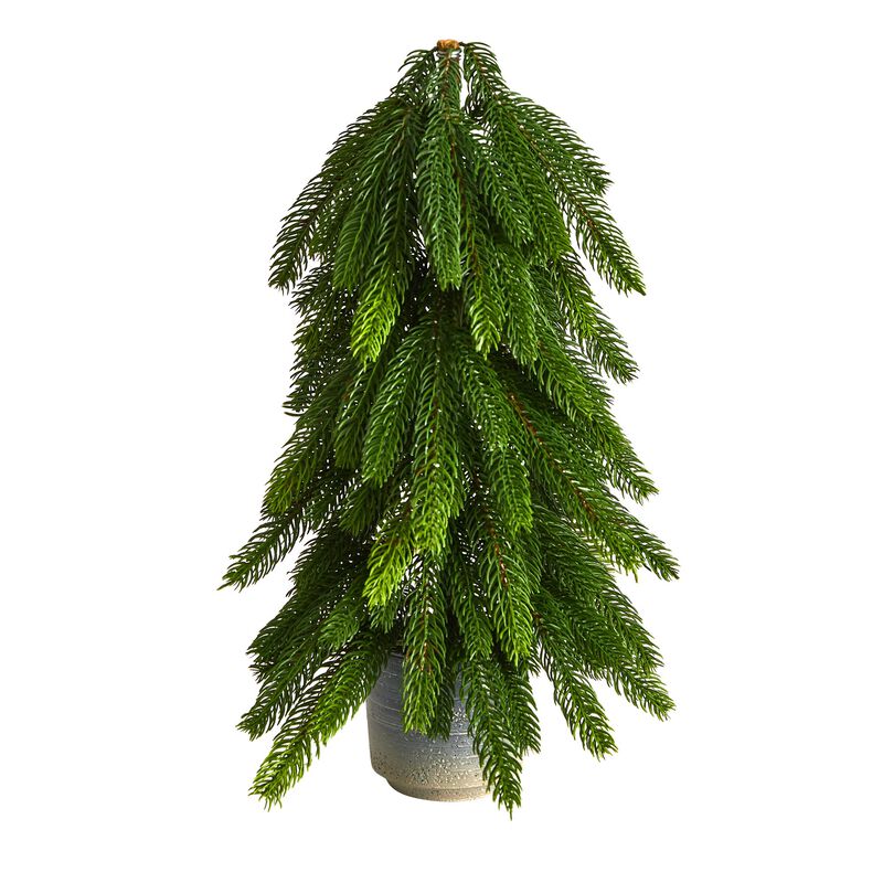 Hivvago 17 Inches Christmas Pine Artificial Tree in Decorative Planter