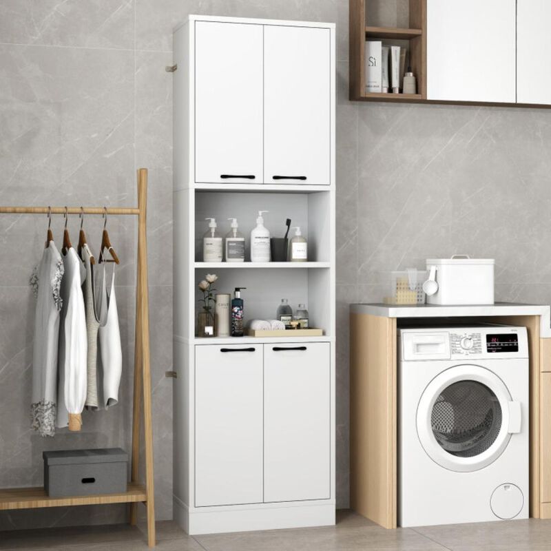 Hivvago 75 Inch Kitchen Pantry Cabinet Tall Cupboard with Doors and Shelves