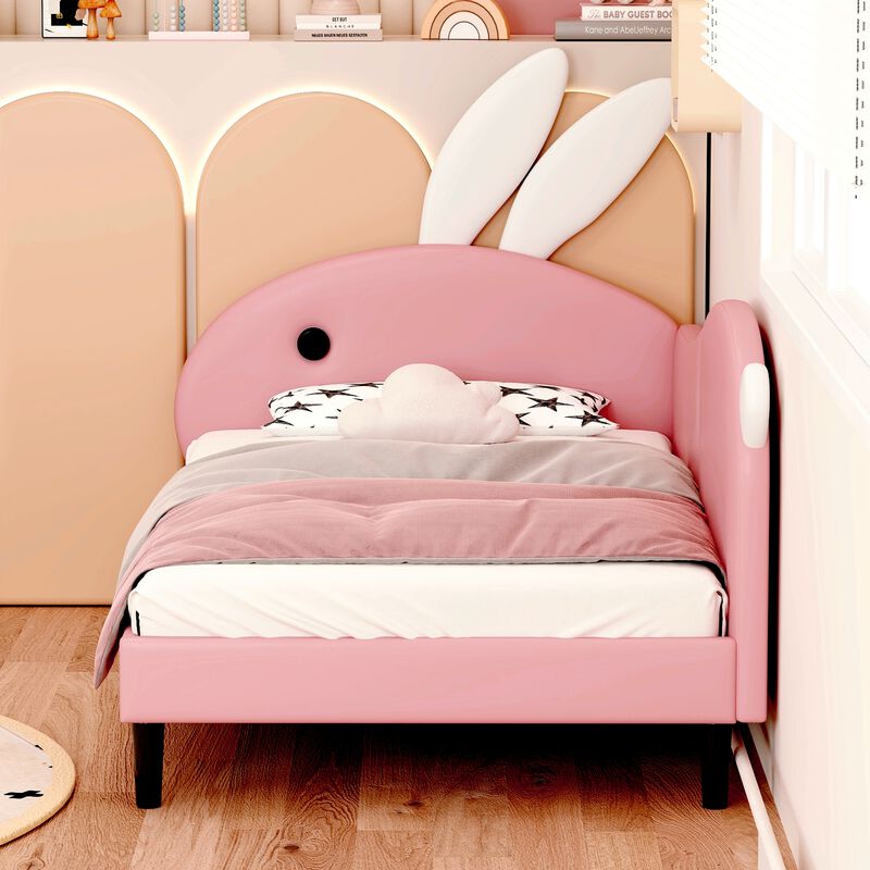 Merax PU Upholstered Rabbit-Shape Daybed Bed
