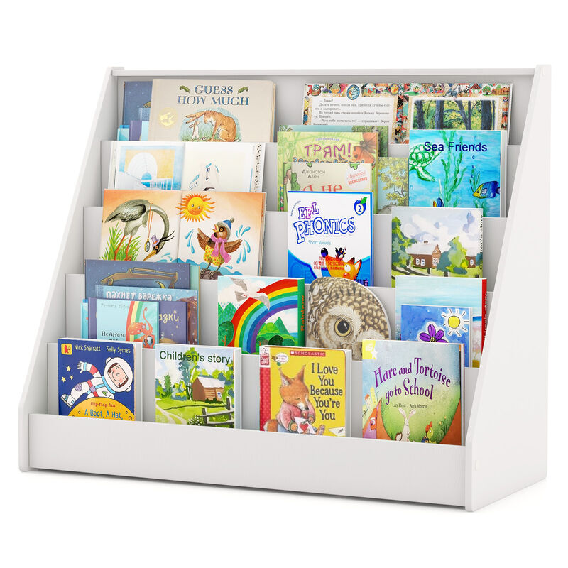 5-Tier Kids Bookshelf with Deep Compartments and Stable Baby Book Case