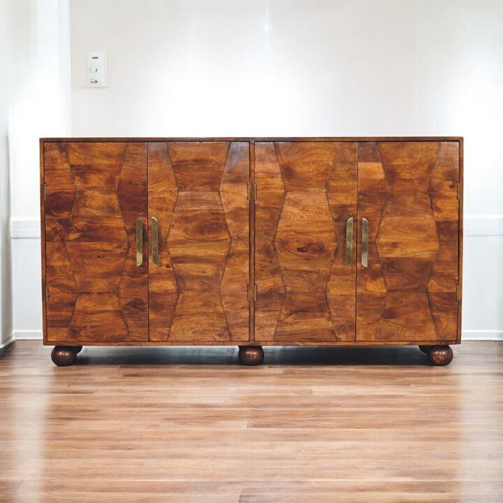 Artisan Furniture Solid Wood Wavecrest Chestnut Cabinet
