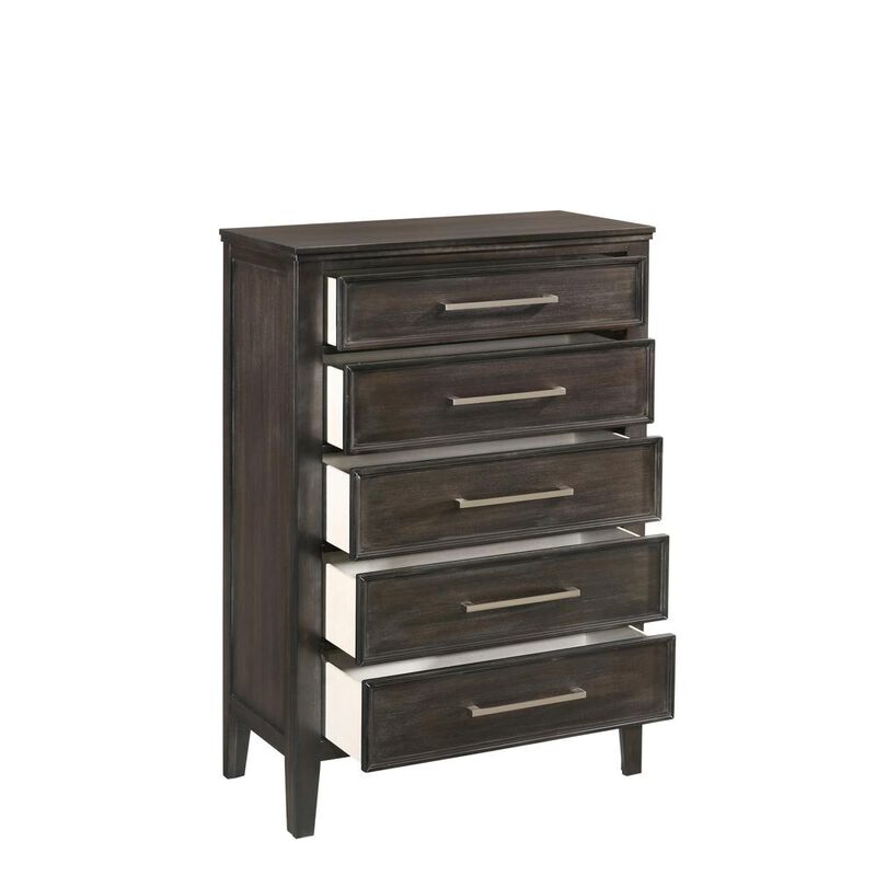 New Classic Furniture Furniture Andover Transitional Solid Wood Chest in Gray
