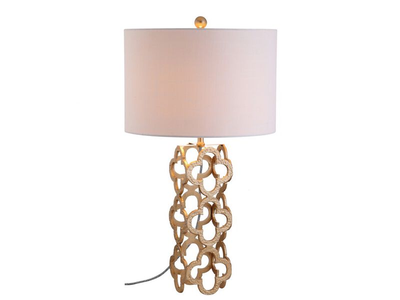 Oliver Metal Quatrefoil LED Table Lamp