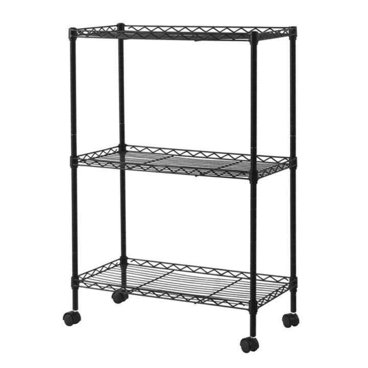 3-Tier All-Purpose Utility Cart, Rolling Storage Organizer for Home & Office