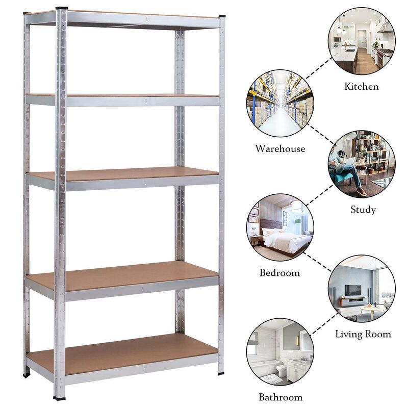 72 Inch Storage Rack with 5 Adjustable Shelves