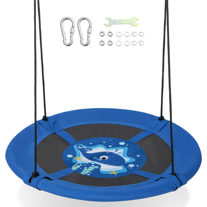 Saucer Tree Swing with Adjustable Hanging Ropes and 900D Oxford Fabric for Kids & Adults