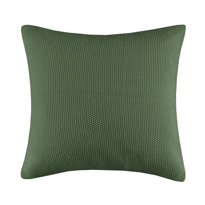 Gracie Mills Lessie Solid Acrylic Knit Euro Pillow Cover