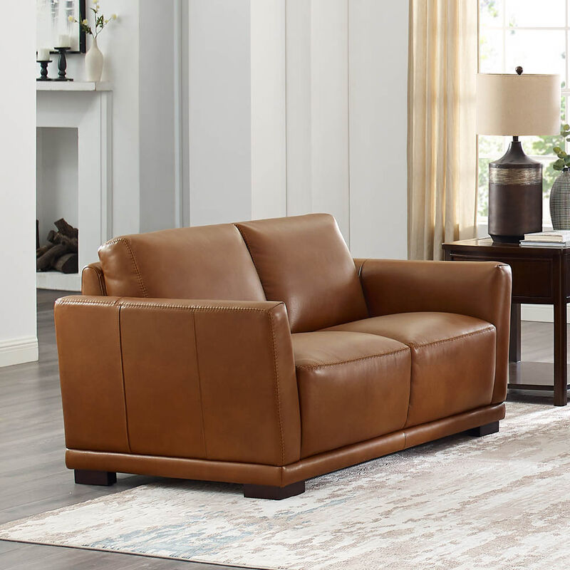 Mary Top Grain Leather Loveseat