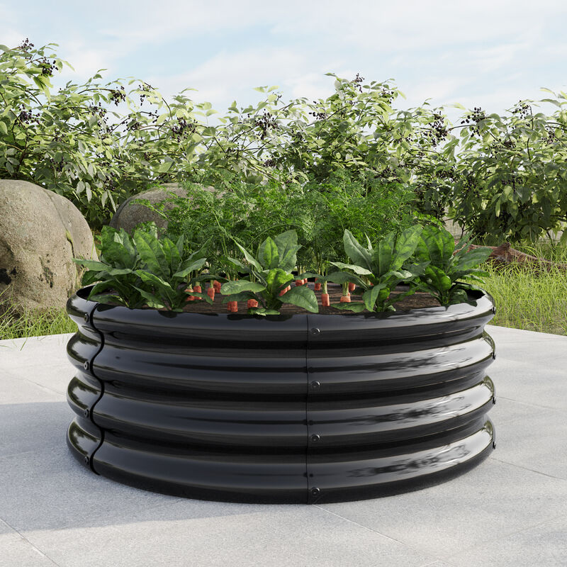 Streamdale Tall Round Metal Raised Garden Bed for Outdoor Vegetables