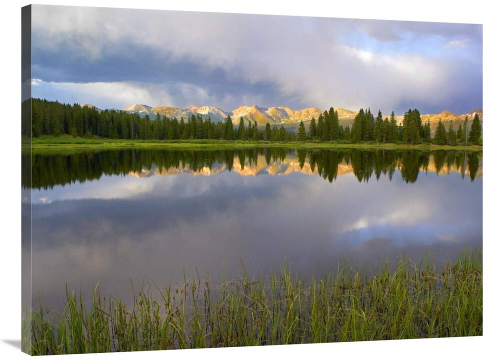 Mountains in the Weminuche Wilderness reflected in Molas Lake, Colorado-Canvas Art-40x30