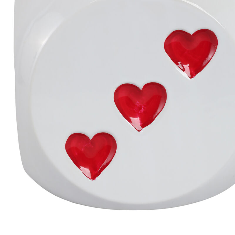 6" Dice Planter, White/red