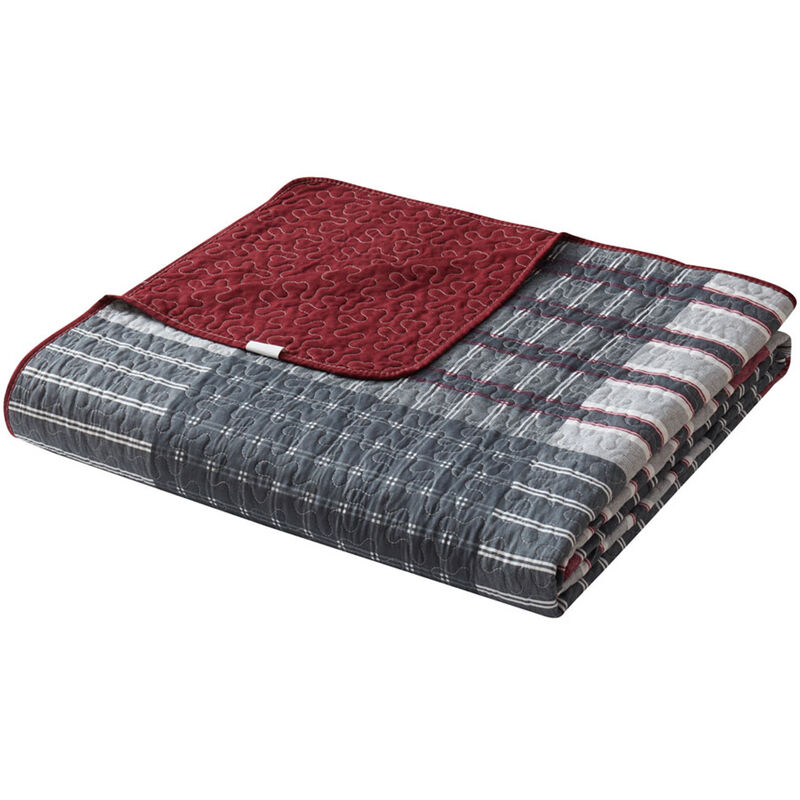 Legacy Decor 3 PCS Quilt Reversible Bedspread Coverlet  Patchwork Design Ultra Soft Microfiber Oversized Full Size