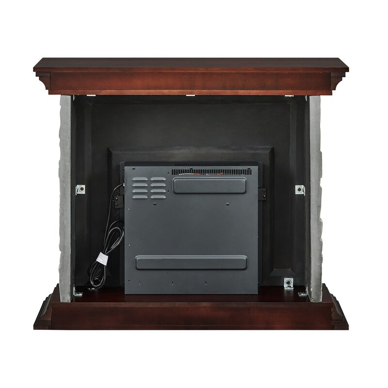 FESVITO 40 in. Faux Stone Freestanding Electric Fireplace