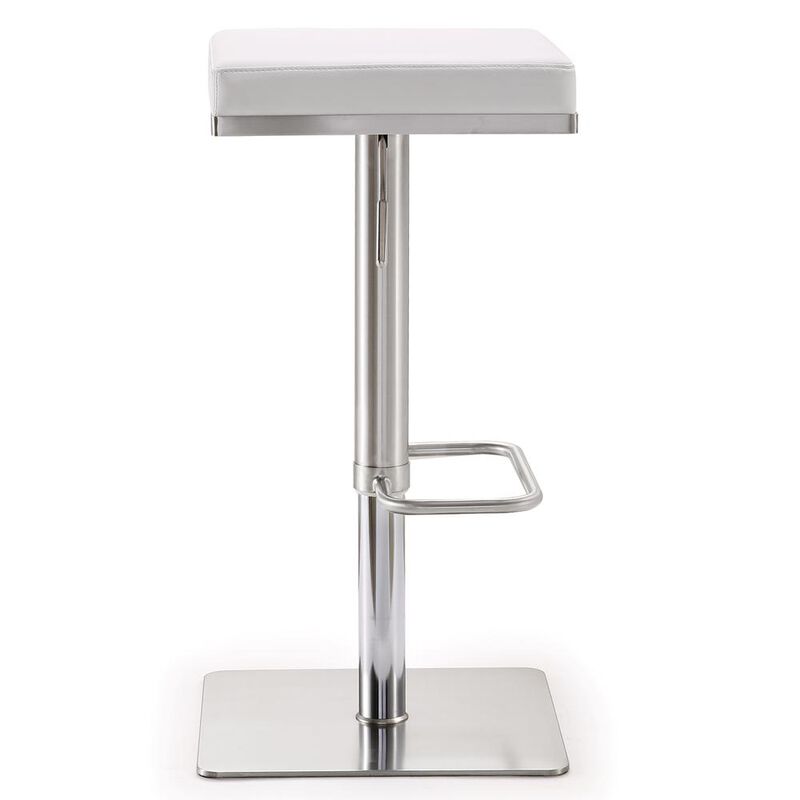 Belen Kox Sleek White Steel Adjustable Barstool, Belen Kox