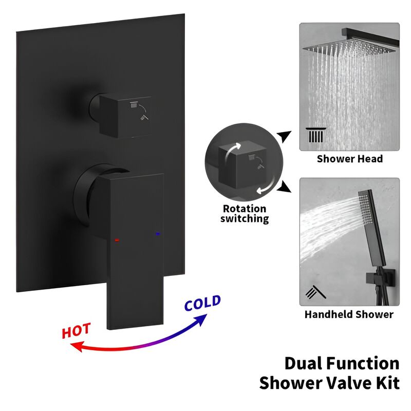 Bathtub Shower Faucet Set,  Rain Shower System with Waterfall Tub Spout