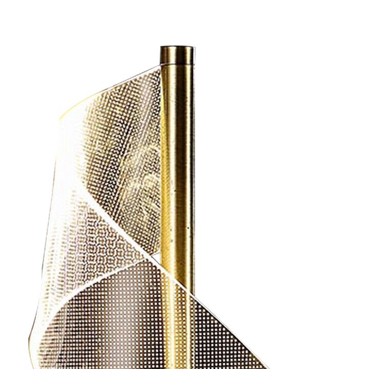 Melly 19 Inch Table Lamp, LED Swirl Ribbon Design, Acrylic, Antique Brass-Benzara