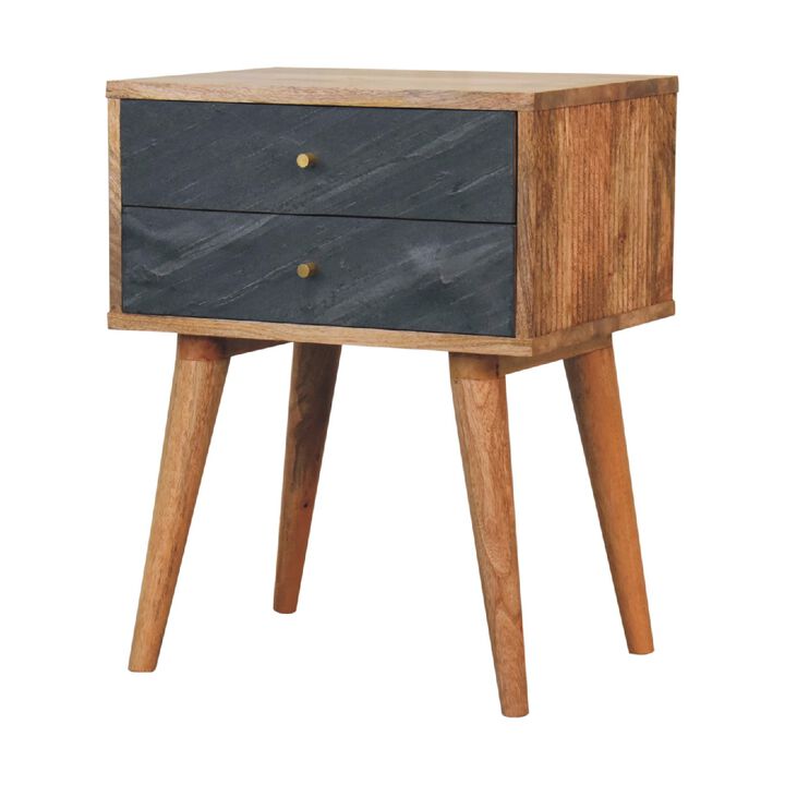 Artisan Furniture Slade 2 Drawer Oak-ish Solid Wood Nightstand