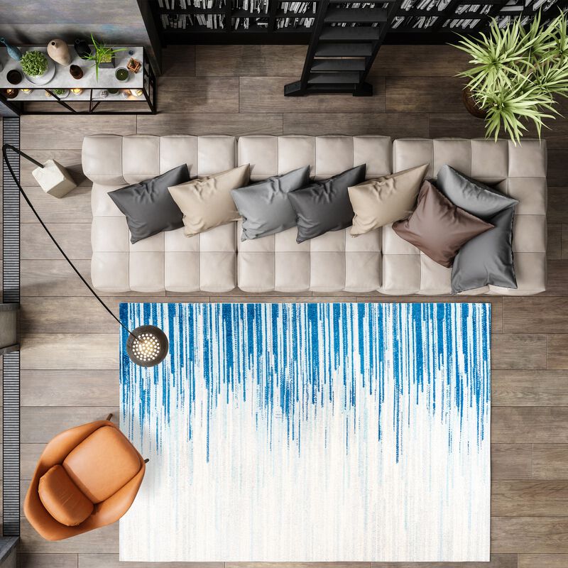 Linear Modern Half Stripe Area Rug