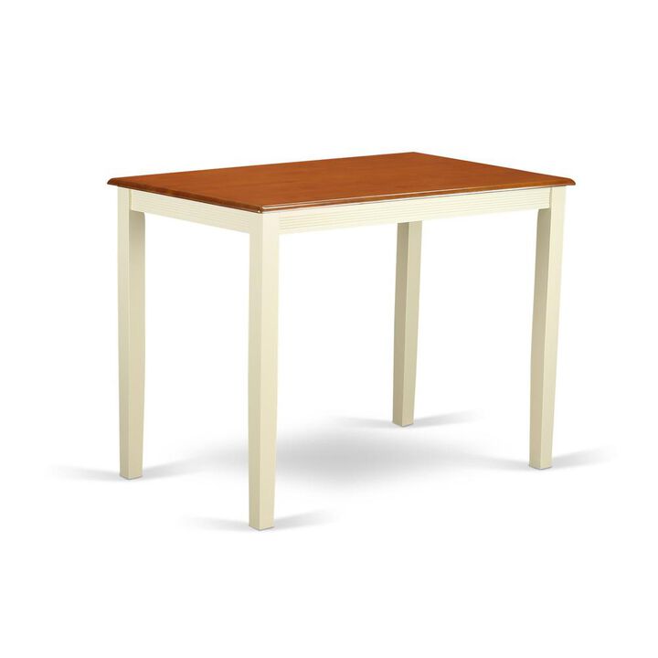 East West Furniture Yarmouth  Counter  Height  Table  Finished  in  Buttermilk  and  Cherry