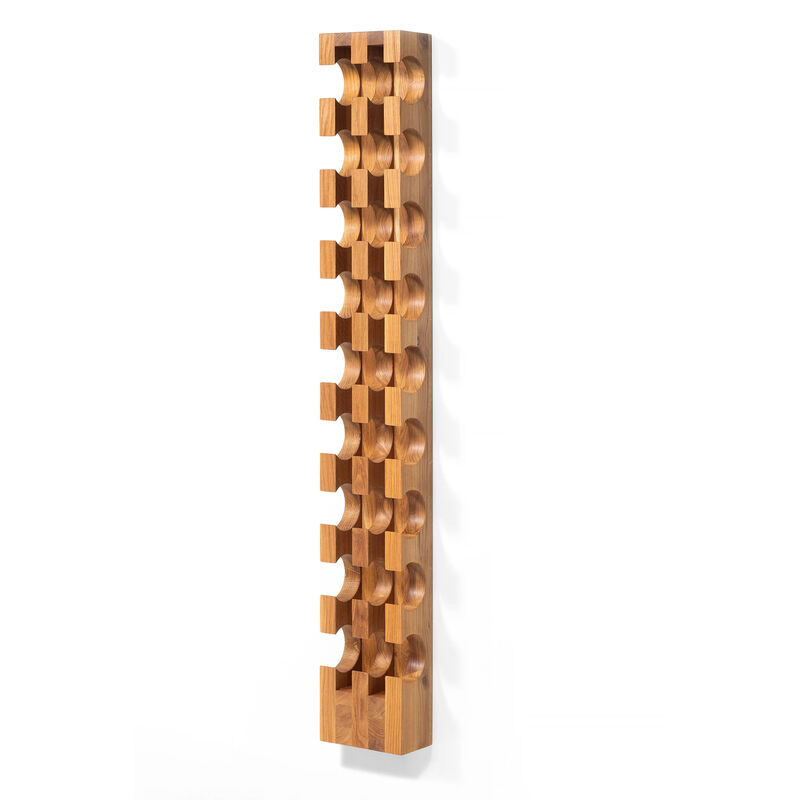 Unfinished Solid Oak Hardwood Wine Rack for 9 Bottles - Wall-Mounted Handmade Wine Bottle Holder