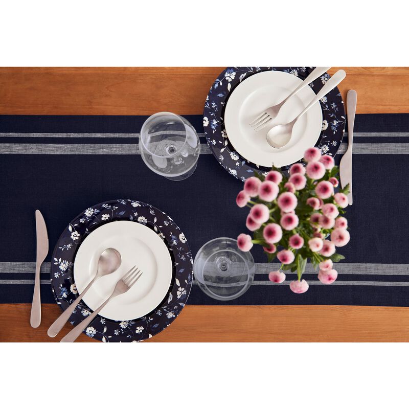 Solino Home 100% Pure Linen Table Runner | French Stripe