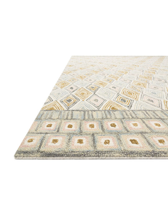 Priti PRT05 Mist/Gold 18" x 18" Sample Rug