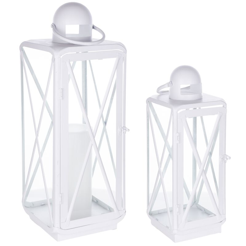 Set of 2 Lanterns for Stylish Indoor and Outdoor Lighting