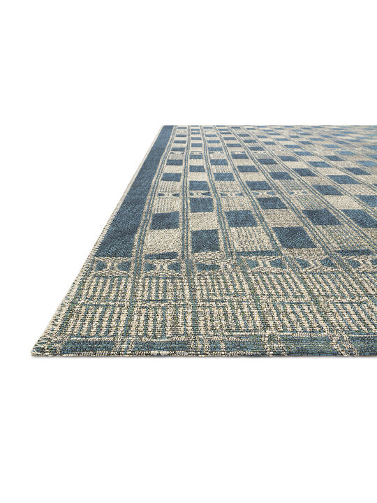 Mika MIK08 Blue/Ivory 18" x 18" Sample Rug