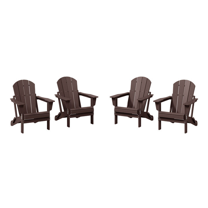 WestinTrends Westintrends 4-Piece set outdoor folding Poly Adirondack chair
