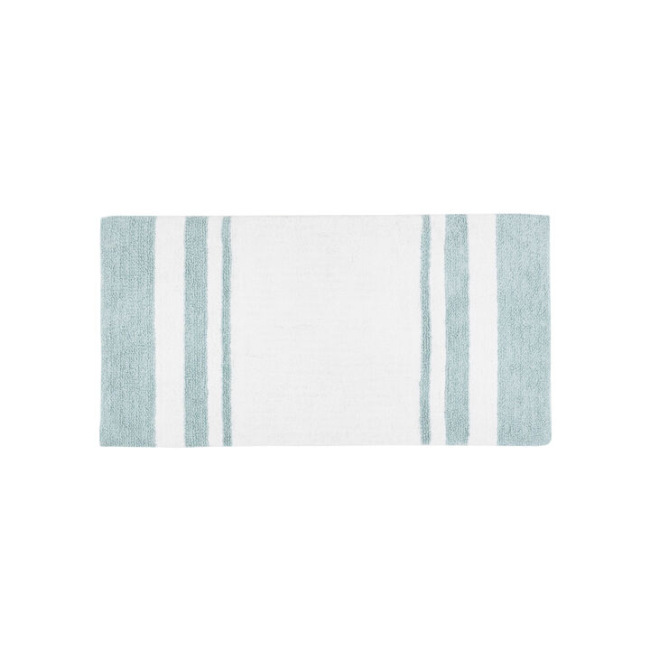 Gracie Mills Cecelia Casual Stripes Cotton Reversible Bath Rug  - 20x30"