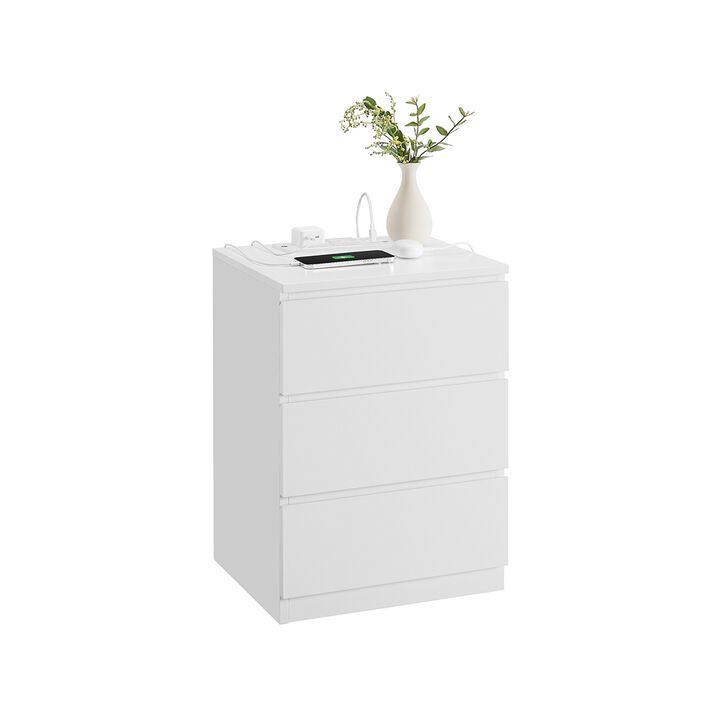 Nightstand with Charging Station for Convenient Bedside Charging and Storage