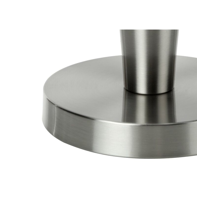 Monarch Specialties I 9642 - Lighting, Set Of 2, 24""H, Table Lamp, Usb Port Included, Nickel Metal, Grey Shade, Contemporary